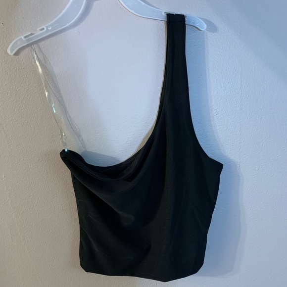 Black shoulder crop top - Picture 2 of 2